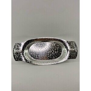 Vintage Kensington Moire Aluminum Garnish Serving Tray Pineapple Design